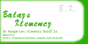 balazs klemencz business card